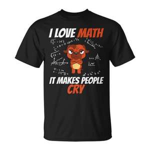 Camiseta con estampado de perro, diseño de I Love Math It Makes People Cry, regalo para profesores de matemáticas, camiseta con humor - Product Image 1