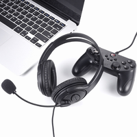Headset Gaming PC Murah GAE-109 OEM, Headphone Gaming Stereo USB Peredam Kebisingan dengan Mikrofon untuk Game PC