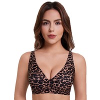 Soutiens-gorge de sport imprimé léopard, style sexy et pur désir, soutien-gorge sans armatures pour femmes, confortable, doux pour la peau, anti-affaissement, soutien-gorge de yoga