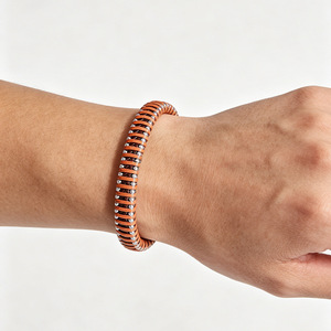 Handmade Woven Titanium Steel Leather <b>Bracelet</b> For Men Black <b>Silver</b> Magnetic Buckle <b>Bangle</b> 7.5 8.5 9 Inches Gift Jewelry - Product Image 2