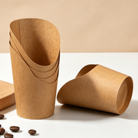Porte-snacks en papier kraft imprimé sur mesure, incliné, pour charcuterie, frites, chips et emballage à emporter