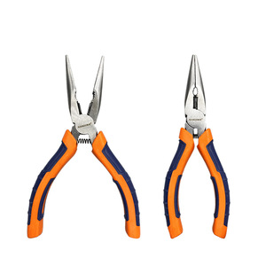 Pince à bec effilé Nandrew 6 pouces en acier au chrome-vanadium de qualité industrielle, poignée orange, outil à dénuder les fils à mâchoires lisses - Product Image 1