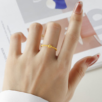Bague torsadée en acier inoxydable plaqué or pour femme, style minimaliste, anti-ternissement, luxe léger, pour l'index