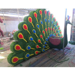 Grande sculpture de jardin extérieure en plastique vert, de forme de dessin animé simulée, bionique, sur le thème des festivals, moderne et minimaliste - Product Image 4