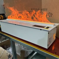 Cheminée électrique sans fumée pour intérieur, foyer 3D à vapeur d'eau, flamme LED, couleur personnalisée, acier inoxydable, autoportante