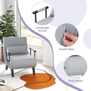Sofa Bed Modern Recliner Guest Bed Linen Fabric <strong>Armchairs</strong> for <strong>Nursery</strong> Living Room Office - Product Image 5