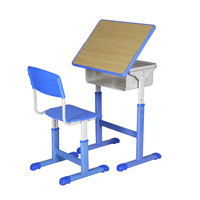 Ensemble Chaise et Bureau Écologique Moderne Confortable à Hauteur Réglable pour Étudiant avec Boîte à Livres et Poste de Travail Pliable pour Salon et École Primaire