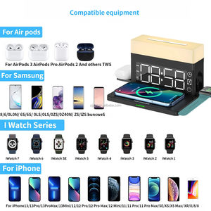 Caricabatterie Wireless 6 in 1 con Luce LED, Sveglia da Comodino, Supporto per <span class=keywords><strong>Apple</strong></span> Watch e Smartphone - Product Image 3