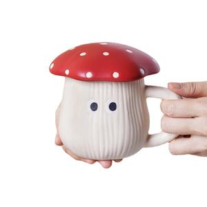 Klassieke Keramische Rode Champignons Koffiemok Set-Magnetron & Vaatwasser Kluis Presenteert Gelegenheid Rijst Noodle Saladekommen - Product Image 5