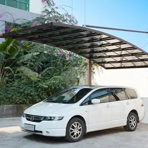 Cortina de cristal frontal para coche, canopi Exterior, diseño de cobertizo de estacionamiento de aluminio, cobertizo de garaje retractado, Amas
