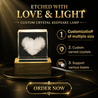 Lampe de nuit LED en verre gravé 3D avec base en bois USB, lampe de bureau, décoration de chambre à coucher, salon, cadeau