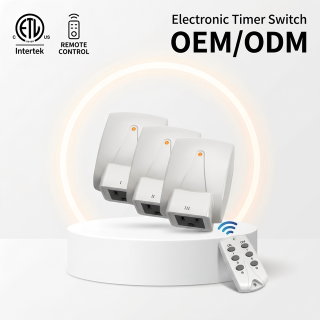 Linsheng Supermarket Supply ETL Listed 15A 125V Indoor Wireless Remote Control Outlet Electronic Timer Switch
