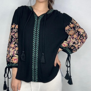 Nuevas Blusas Casuales de Moda para Mujer, Camisas Bordadas, Tops de Verano Elegantes y Sexys de Satén, Seda, Lino, Malla y Chifón - Product Image 1