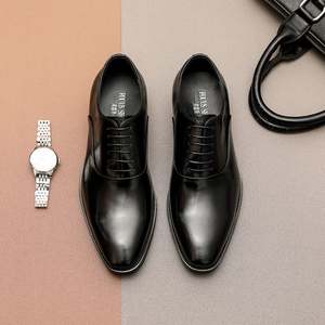 Zapatos de cuero para hombre, nuevos negocios, formales, británicos, Cabeza Cuadrada pequeña, Bullock, zapatos informales hechos a mano para Otoño e Invierno - Product Image 4