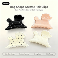 Pince à cheveux Bemay Fashion de haute qualité, motif pois rétro, mignonne, grande taille, en acétate, pour femme, style requin, accessoire de coiffure
