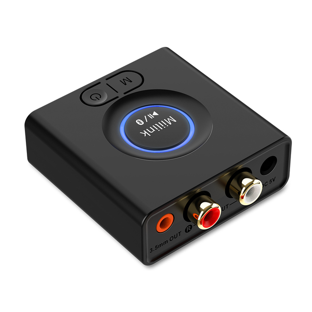 1Mii ML200 Streaming Music Receiver 3.5mm AUX & RCA Out Bluetooth Adapter Home Stereo Bluetooth 5.0 Audio Receiver for Speaker
