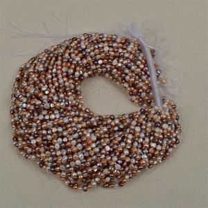 Perles d'eau douce naturelles de 5 mm, brillantes des deux côtés, avec trou latéral, couleurs mélangées, semi-finies, pour la fabrication de bijoux DIY, colliers, perles en vrac - Product Image 4