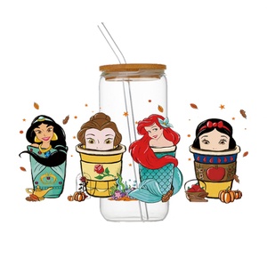 Vinilo Personalizado UV para Envoltura de Vasos de 16 oz, Impresión por Transferencia de Agua de Alta Calidad con Diseño de Dibujos Animados, Envoltura Impermeable Personalizada UVDTF para Vasos Libby - Product Image 5