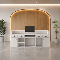Nouveau comptoir de réception en bois minimaliste chinois, comptoir de caisse, mobilier commercial multifonctionnel écologique, personnalisable pour le bureau