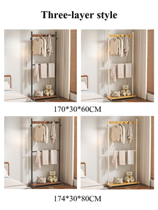 ราวตากผ้าโลหะแบบสองเสา สำหรับ<span class=keywords><strong>แขวน</strong></span>เสื้อโค้ทและ<span class=keywords><strong>หมวก</strong></span> ชั้นวางของอเนกประสงค์สำหรับจัดเก็บเสื้อผ้าและรองเท้าในบ้าน - Product Image 4