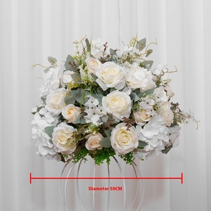 Boules de fleurs artificielles blanches pour l'affichage de fenêtre de guide de route d'arrangement de lieu de mariage; Nouvel An Halloween Graduation Décoratif - Product Image 6