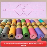 TPE Yoga-Matte mit Ausrichtungslinien, Einzel-/Zweifarboptionen, 6,8 mm Dicke, Rutschfest, Verstärkt, Verbreitert, Springseil-Matte, Anpassbar