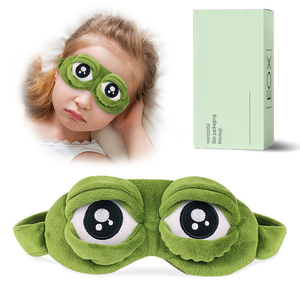 Divertida Máscara de Ojos de <span class=keywords><strong>Rana</strong></span> Verde para Adultos y Niños, Antifaz Divertido para Dormir con Forma de <span class=keywords><strong>Rana</strong></span> con Ojos Abiertos y Cerrados - Product Image 1