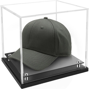 Rõ ràng Acrylic Mũ bóng chày hộp hiển thị đứng UV bảo vệ ký mũ trong suốt Showcase Mũ bóng đá - Product Image 3