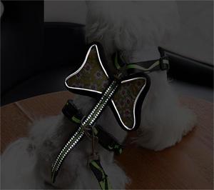 Fábrica al por mayor reflectante pequeño perro Correa y arnés Flor Mariposa estampado diseñador perro arnés chaleco - Product Image 5