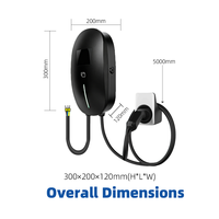 Cargador para Vehículos Eléctricos GDON de 11 kW Trifásico Tipo 2 Nivel 2 EVSE, Estación de Carga de 16 A con Pantalla LCD de 4.3 Pulgadas y RFID