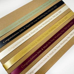 Ruban en satin double face de qualité supérieure, logo de marque personnalisé en feuille d'or, boîtes cadeaux pour emballages de bouquets de fleurs, cadeaux de mariage, emballage cadeau - Product Image 4