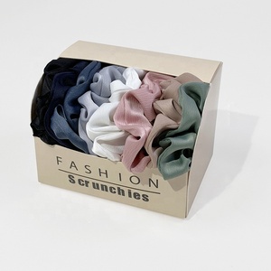 สีผ้าไหมซาตินผม scrunchies นมระบบกาแฟสําหรับผู้หญิงอุปกรณ์เสริมผม - Product Image 6