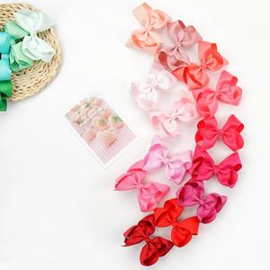 Aksesoris rambut anak-anak grosir pita rambut butik Grosgrain 10x7cm dengan klip - Product Image 2