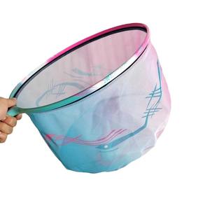 ตาข่ายดักปลาสีฟ้าชมพู ขนาดเส้นผ่านศูนย์กลาง 40 ซม. ตาข่ายไนลอนความแข็งแรงสูง สำหรับตกปลาดำในบ่อ พร้อมระบบเก็บน้ำในตัว - Product Image 1