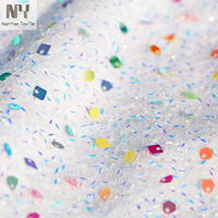 Nanyee Textile Nouvelle Arrivée Bling Bling Multi Couleurs Mix Taille Velours Sequin Velours Tissus