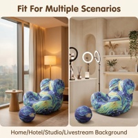 Ensemble de fauteuils modernes extensibles capitonnés, fauteuil individuel créatif avec motif imprimé artistique