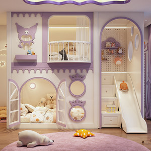 Letto <span class=keywords><strong>a</strong></span> <span class=keywords><strong>Soppalco</strong></span> in Legno Comodo con Scivolo e Scale con Vano Contenitore, Nuovo Design per Camere da Letto di Bambini, Scuole e Hotel - Product Image 6