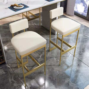 Nordique moderne lumière luxe tabourets de Bar minimaliste maison dossier chaises Bar lait thé boutique réception tabourets hauts chaises de Bar - Product Image 3