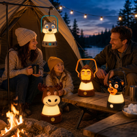 Lanterne de camping pour enfants Brightenlux en forme d'animal, lampe de tente LED à piles, adorable veilleuse chiot avec poignée pour les nuits d'invités