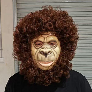 Vendita all'ingrosso <span class=keywords><strong>Gorilla</strong></span> scimpanzé <span class=keywords><strong>maschera</strong></span> <span class=keywords><strong>maschera</strong></span> di scimmia Singe Costume animale Cosplay Party Prop per maschere di carnevale in <span class=keywords><strong>maschera</strong></span> - Product Image 5