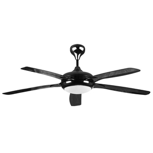 พัดลมเพดาน LED 52นิ้วคุณภาพสูง5ใบพัดรีโมทคอนโทรลสีขาวโมเดิร์น DC มอเตอร์เหล็ก - Product Image 1