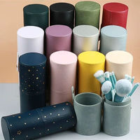 Trousse de Maquillage Cylindrique de Luxe, Étui à Maquillage Personnalisé, Organisateur de Pinceaux de Maquillage