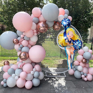 Cymylar, grandes <span class=keywords><strong>globos</strong></span> de porristas, película de aluminio, figuras humanas en forma de dibujos animados, fiesta temática de porristas, reunión deportiva - Product Image 3