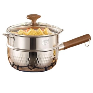 Stainless Steel Yukihira <b>Pot</b> 304 Composite Steel <b>Induction</b> Compatible With Lid <b>For</b> Steaming Soup And Frying - Product Image 1