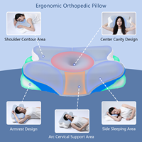 Oreillers ergonomiques en mousse à mémoire de forme en forme de papillon, oreiller cervical relaxant à récupération lente, oreiller orthopédique pour soulager la douleur et favoriser le sommeil