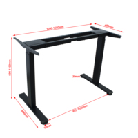 Cadre de bureau électrique réglable en hauteur à double moteur en métal noir, à 2 niveaux, avec poutre télescopique, pour bureau à domicile