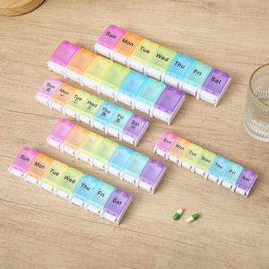 Uplus Boîte de rangement portable à 7 compartiments avec bouton pop-up, rangée unique, organisateur de pilules <span class=keywords><strong>hebdomadaire</strong></span> à pression pour piano, étui de voyage anti-poussière en PP - Product Image 4