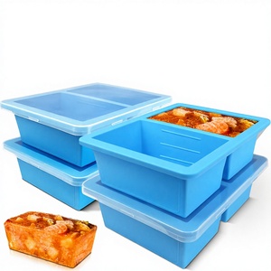 Beijia Walfos – Lot de 4 récipients en silicone empilables avec couvercle, 1,5 tasse, résistants au lave-vaisselle, bleus, pour soupe, sauce, restes et préparation de repas - Product Image 3