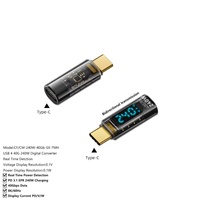 Adaptateur USB-C 240W avec affichage numérique LED pour téléphone, connecteur de charge PD Type C mâle vers femelle, transfert de données 40 Gbps
