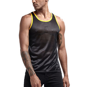 Sport personnalisé spécial gilet confortable couleur assortie personnalité gilet hommes sans manches maille respirant gilet fitness - Product Image 4